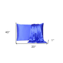 Royal Blue Dreamy Set Of 2 Silky Satin King Pillowcases