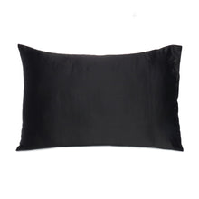 Black Dreamy Set Of 2 Silky Satin Standard Pillowcases