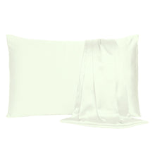 Ivory Dreamy Set Of 2 Silky Satin Standard Pillowcases