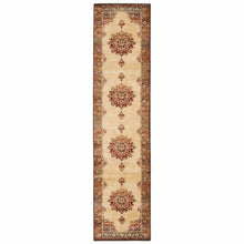 2’ X 8’ Gold And Orage Floral Medallionrunner Rug