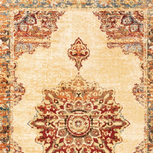 2’ X 8’ Gold And Orage Floral Medallionrunner Rug