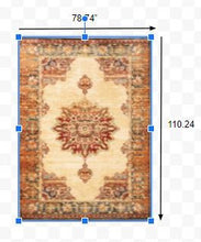 2’ X 8’ Gold And Orage Floral Medallionrunner Rug