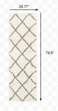 2’ X 3’ Ivory And Gray Geometric Lattice Scatter Rug