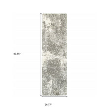 2’ X 3’ Gray And Ivory Distressed Abstract Scatter Rug