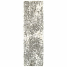 2’ X 3’ Gray And Ivory Distressed Abstract Scatter Rug