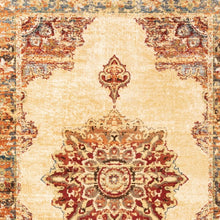 2’ X 8’ Gold And Orage Floral Medallionrunner Rug