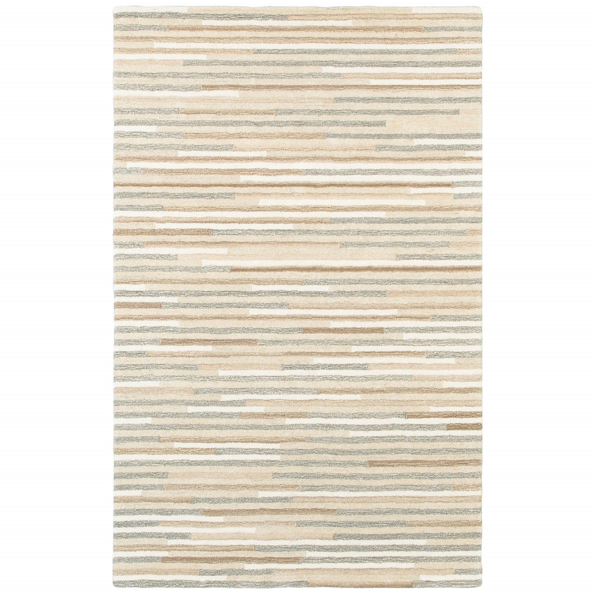 4’ X 6’ Beige And Gray Eclectic Linesarea Rug