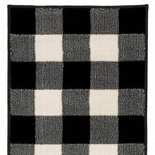 2’ X 8’ Monochromatic Gingham Pattern Indoor Runner Rug