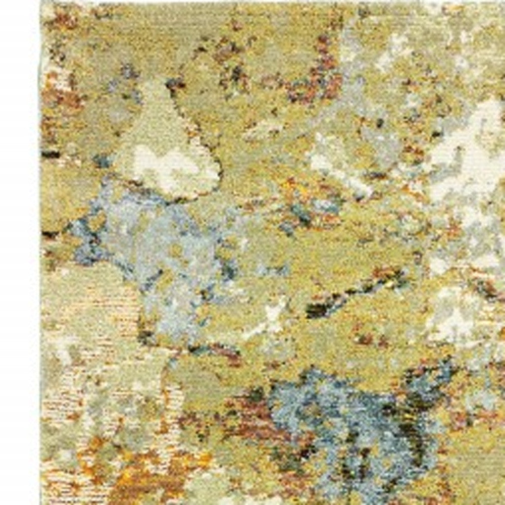 2’ X 3’ Modern Abstract Gold And Beige Indoor Scatter Rug