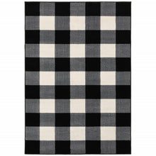 2’ X 8’ Monochromatic Gingham Pattern Indoor Runner Rug