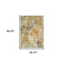 2’ X 3’ Modern Abstract Gold And Beige Indoor Scatter Rug