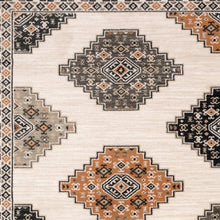 Abstract Ivory And Gray Geometric Indoor Runner Rug - 2’ x 8’