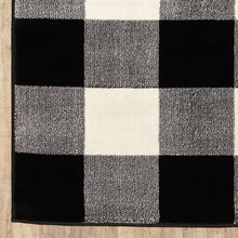 2’ X 8’ Monochromatic Gingham Pattern Indoor Runner Rug