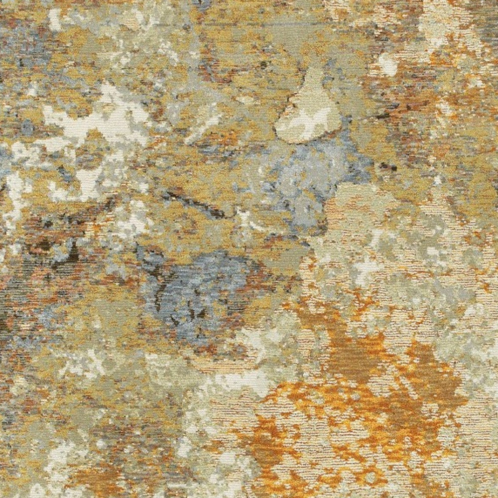 2’ X 3’ Modern Abstract Gold And Beige Indoor Scatter Rug
