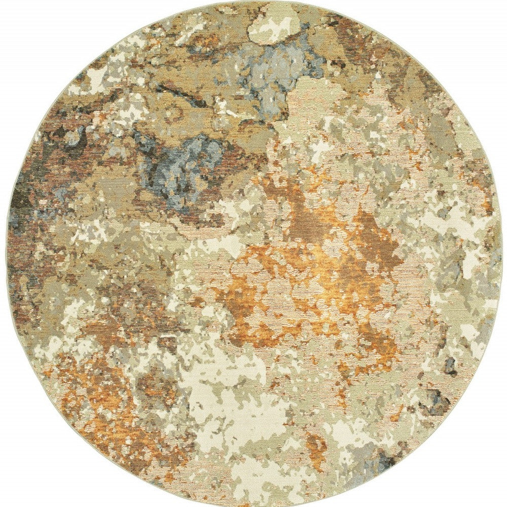 2’ X 3’ Modern Abstract Gold And Beige Indoor Scatter Rug