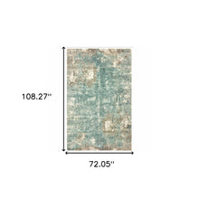 3’ X 10’ Blue And Gray Abstract Pattern Indoor Runner Rug