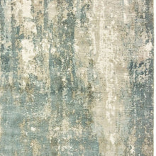 3’ X 10’ Blue And Gray Abstract Splash Indoor Runner Rug