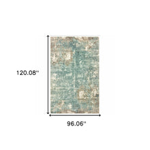 3’ X 10’ Blue And Gray Abstract Pattern Indoor Runner Rug