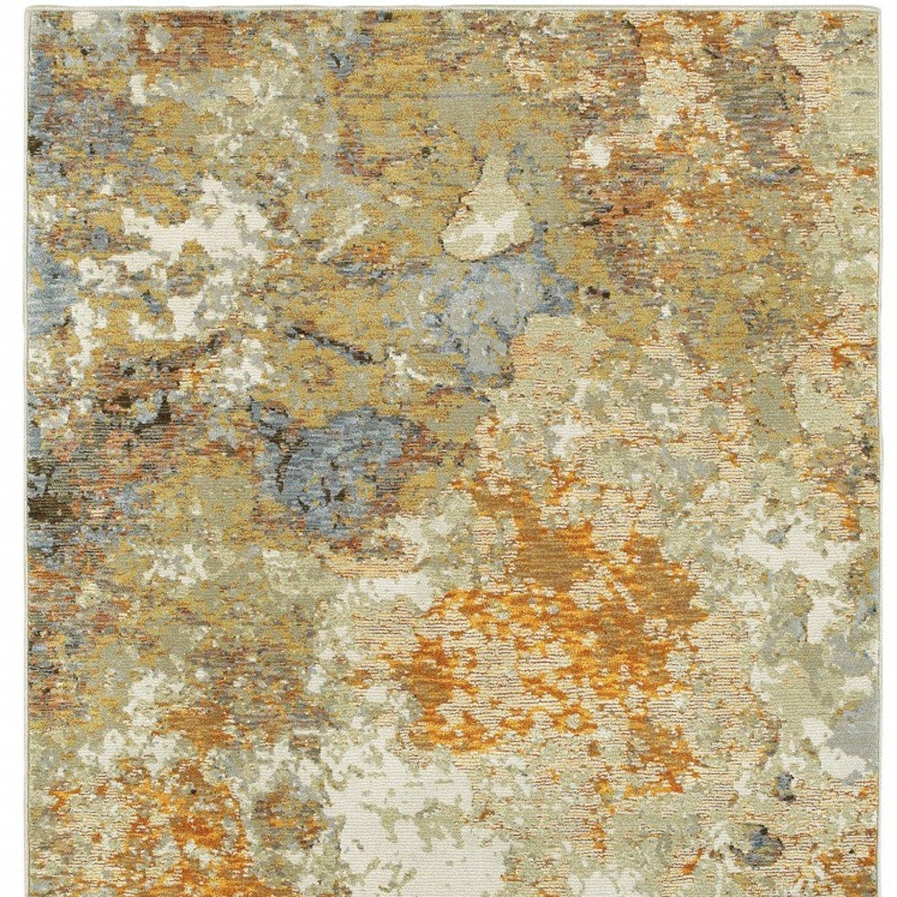 2’ X 3’ Modern Abstract Gold And Beige Indoor Scatter Rug