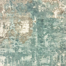 3’ X 10’ Blue And Gray Abstract Pattern Indoor Runner Rug