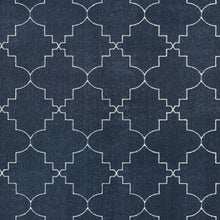 2’ X 8’ Blue And Ivory Trellis Indoor Runner Rug