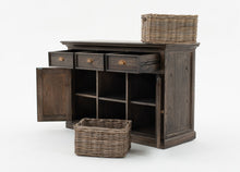 Modern Farmhouse Espresso Wash Large Accent Cabinet With Baskets