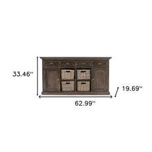 Modern Farmhouse Rustic Espresso Buffet With Baskets