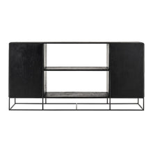 Modern Rustic Black And Natural Media Center Tv Stand