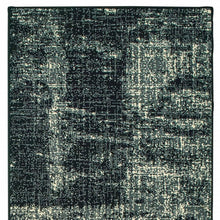 8' Black Ivory Machine Woven Abstract Indoor Runner Rug