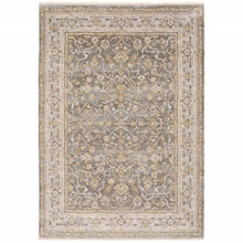 Beige Grey Machine Woven Oriental Indoor Arean Rug - 5' x 8'