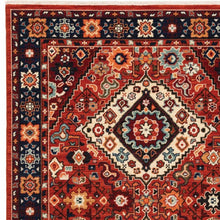 6' X 9' Red Blue Machine Woven Oriental Indoor Area Rug