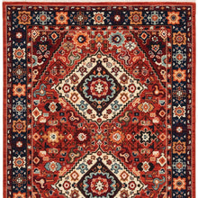 6' X 9' Red Blue Machine Woven Oriental Indoor Area Rug