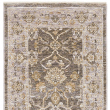 Beige Grey Machine Woven Oriental Indoor Arean Rug - 5' x 8'