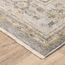 Beige Grey Machine Woven Oriental Indoor Arean Rug - 5' x 8'