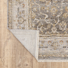 Beige Grey Machine Woven Oriental Indoor Arean Rug - 5' x 8'