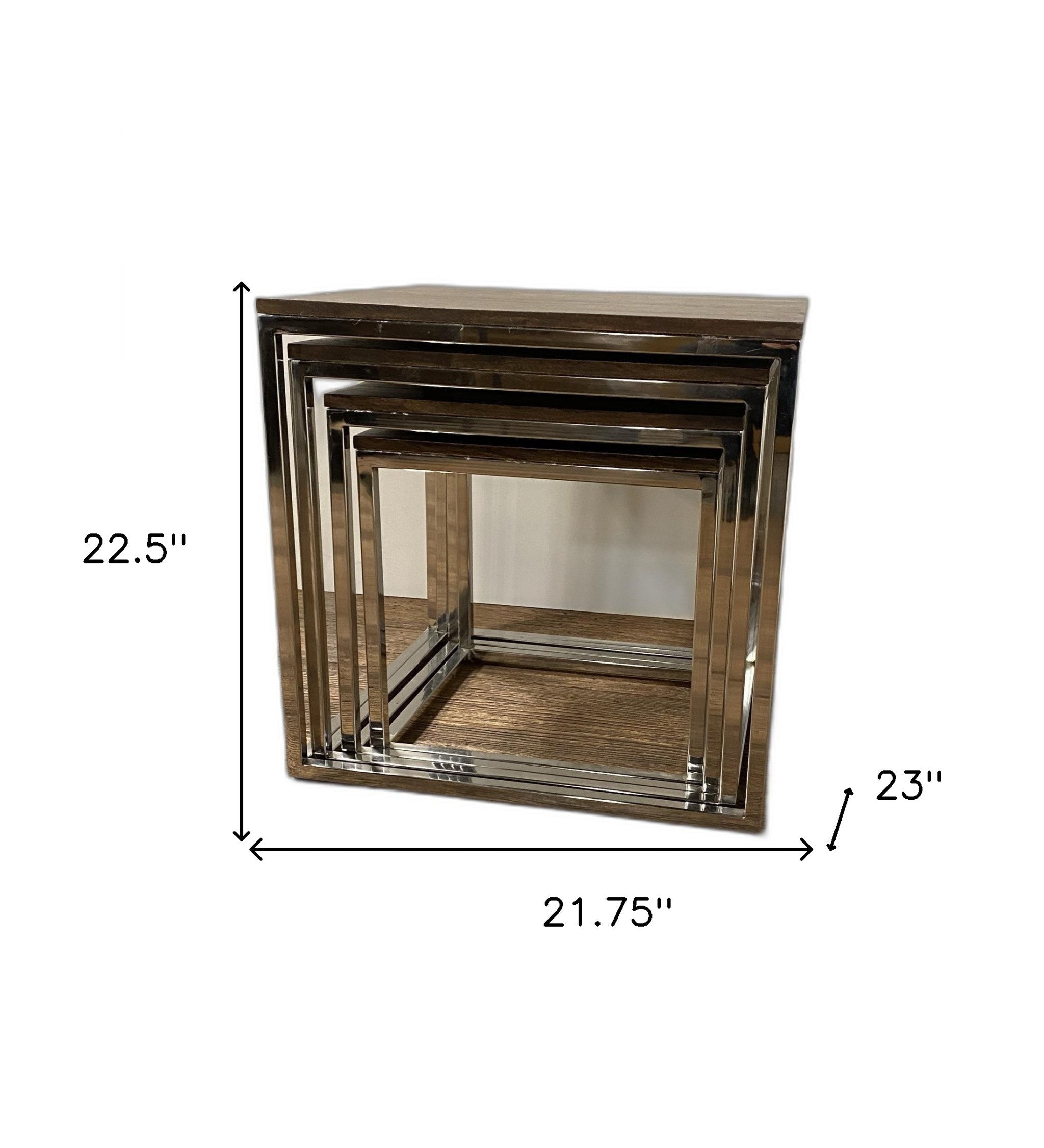 Juego de 4 mesas decorativas anidadas rústicas modernas