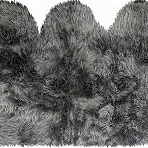 3' X 5' Gray Natural Sheepskin Area Rug