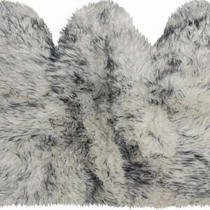 3' X 5' Gray Ombre Natural Sheepskin Area Rug
