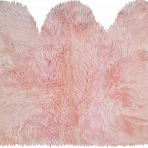 3' X 5' Pink Natural Sheepskin Area Rug