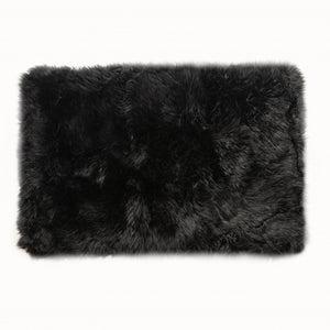 2' X 5' Black Natural Rectangular Sheepskin Area Rug