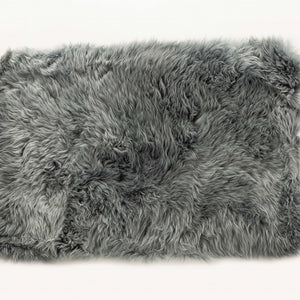 2' X 5' Gray Natural Rectangular Sheepskin Area Rug