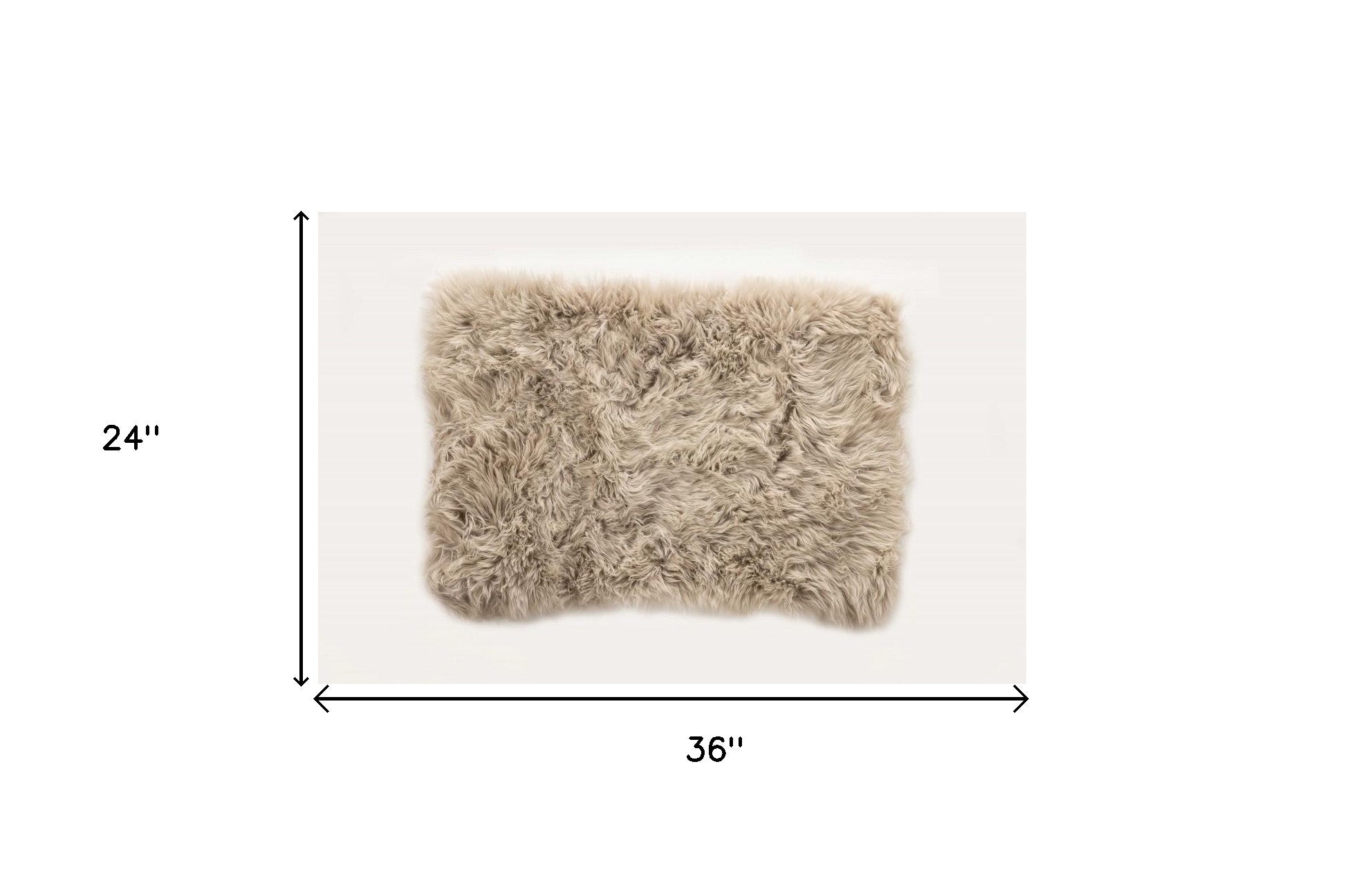 2' X 5' Taupe Natural Rectangular Sheepskin Area Rug
