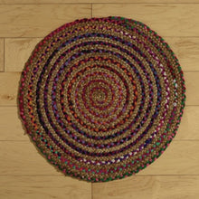 Rainbow Colors Jute Rag Braided Scatter Rug - 2' x 3'