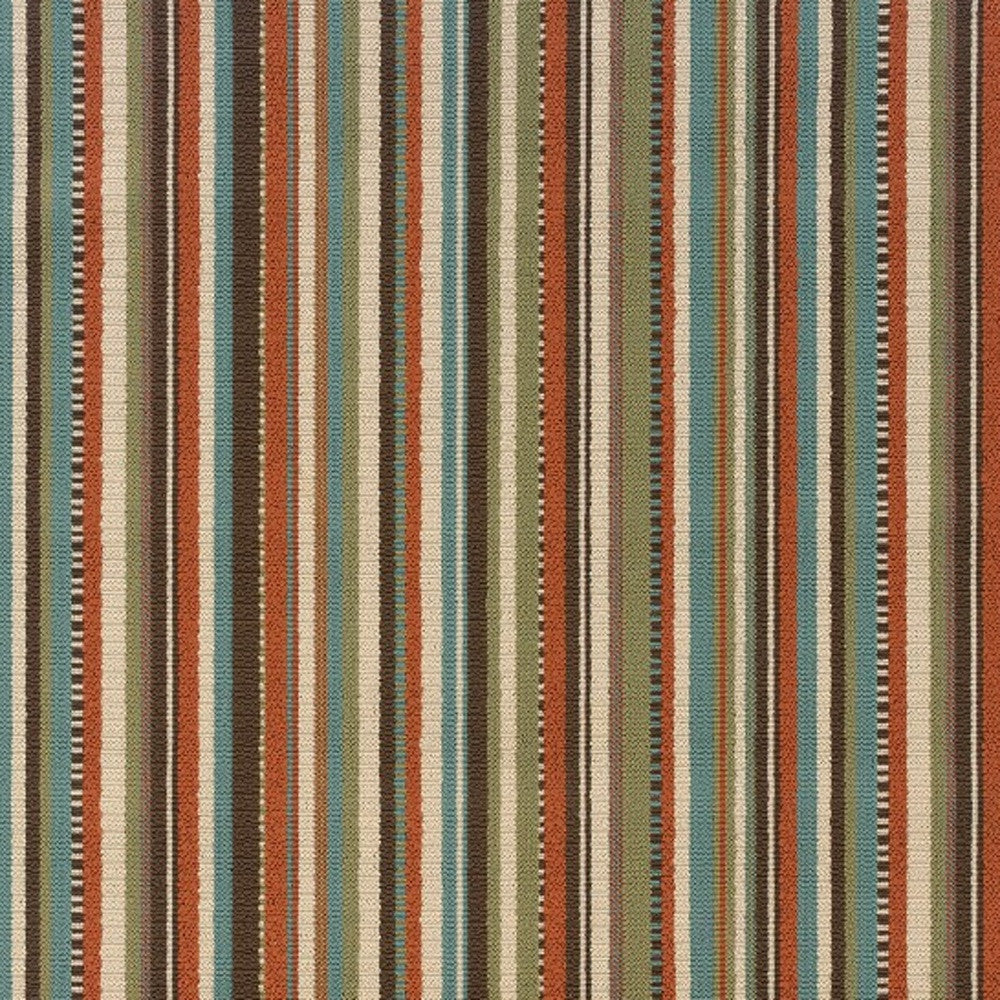 2’X8’ Green And Brown Striped Indoor Outdoor Runner Rug