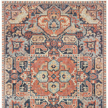 5’X8’ Blue And Orange Tribal Area Rug