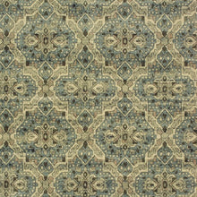 5’X8’ Ivory And Blue Geometric Area Rug
