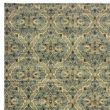 5’X8’ Ivory And Blue Geometric Area Rug
