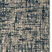Gray And Navy Abstract Runner Rug - 2’ x 8’