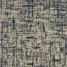 Gray And Navy Abstract Runner Rug - 2’ x 8’