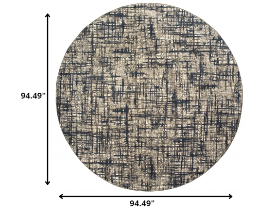 Gray And Navy Abstract Runner Rug - 2’ x 8’